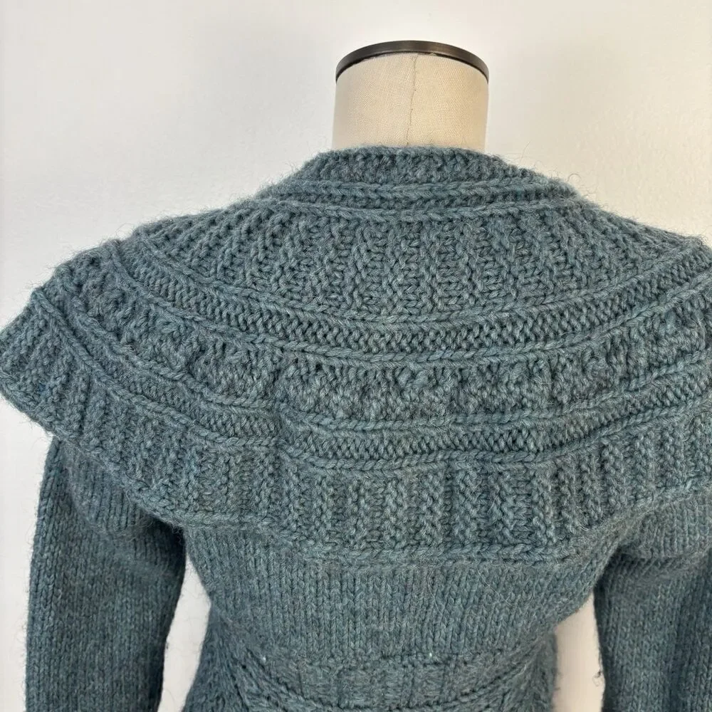 Elsamanda Womens S Alpaca Wool Cardigan Sweater Green Made Italy Anthropologie